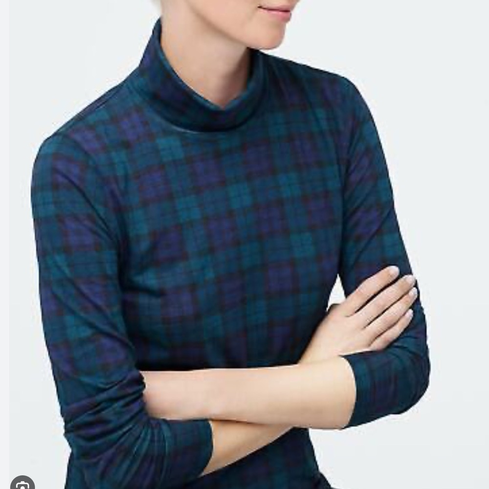 J Crew Blackwatch Plaid Turtleneck